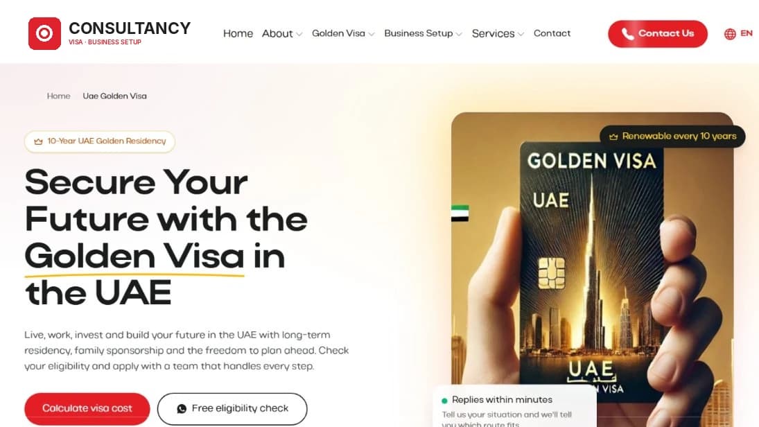 Multilingual Website for a UAE Visa & Residency Consultancy